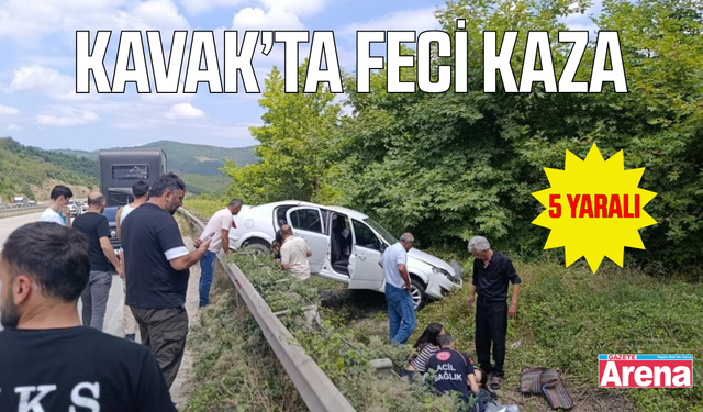 Kavak’ta iki otomobil çarpıştı: 5 yaralı