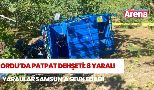 Ordu'da feci kaza: Patpat devrildi, 8 yaralı