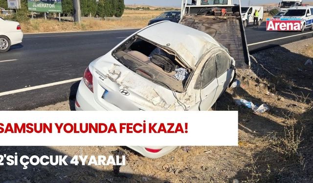 Ankara-Samsun yolunda otomobil takla attı: 4 Yaralı