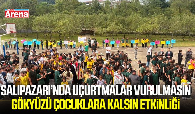 Salıpazarı'nda öğrencilerin katılımıyla uçurtmalar vurulmasın, gökyüzü çocuklara kalsın etkinliği düzenlendi