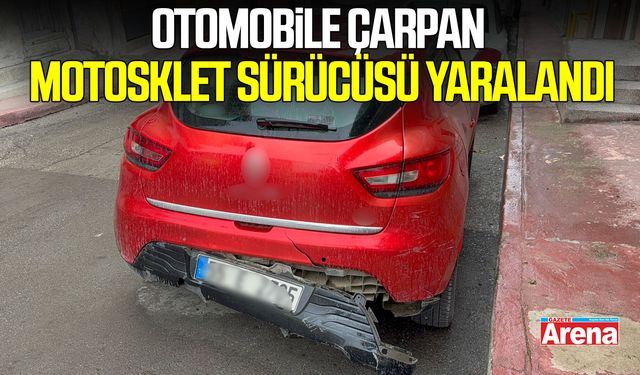 Otomobile çarpan motosiklet sürücüsü yaralandı