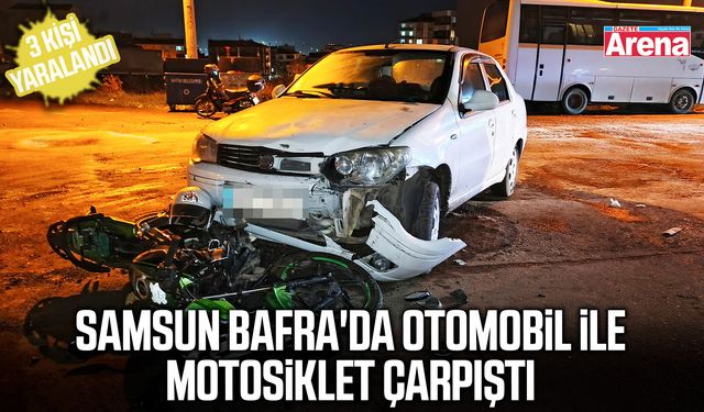 Samsun Bafra'da otomobil ile motosiklet çarpıştı