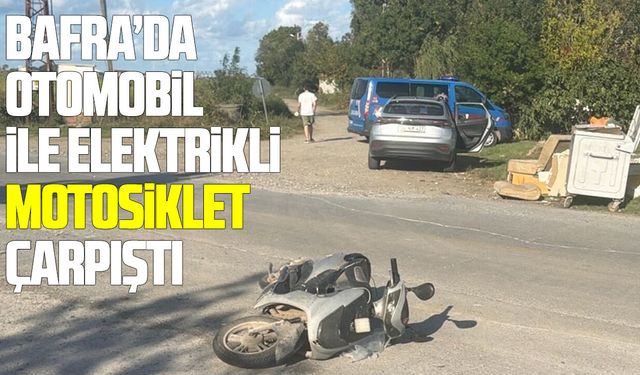Bafra’da otomobil ile elektrikli motosiklet çarpıştı