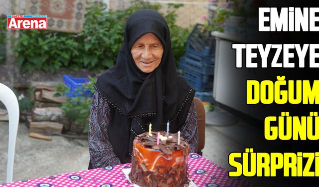 Samsun’da 85 yaşındaki Emine teyzeye doğum günü sürprizi