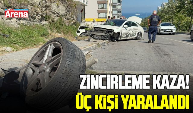 Samsun'da zincirleme kaza, savrulan otomobil duvara çarptı