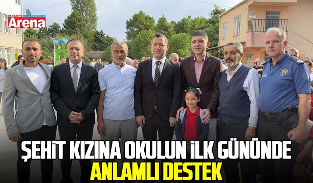 Samsun'da şehit kızına okulun ilk gününde anlamlı destek