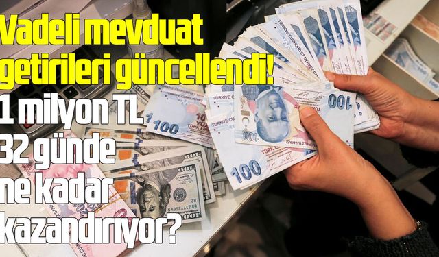 Vadeli mevduat getirileri güncellendi! 1 milyon TL 32 günde ne kadar kazandırıyor?