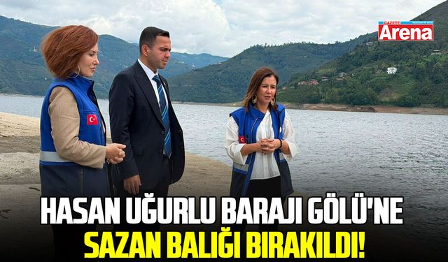 Samsun'da Hasan Uğurlu Barajı Gölü'ne sazan balığı bırakıldı