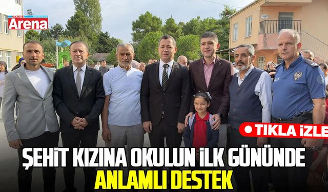 Samsun'da şehit kızına okulun ilk gününde anlamlı destek
