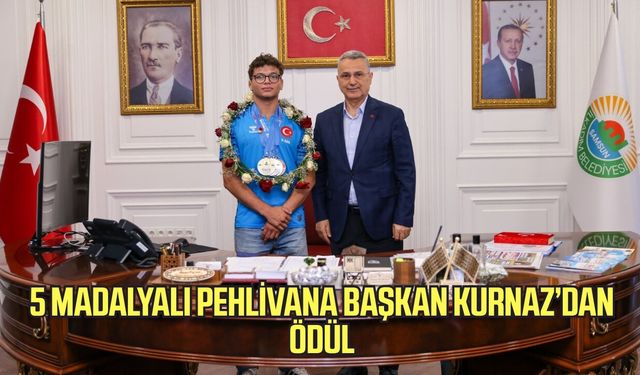 İlkadım’ın pehlivanı Oğuzhan Kaya’ya ödül!