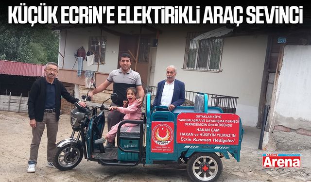 Samsun'da küçük Ecrin'e elektirikli araç sevinci