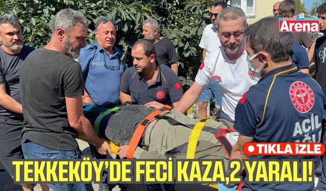 Tekkeköy'de feci kaza,2 yaralı!