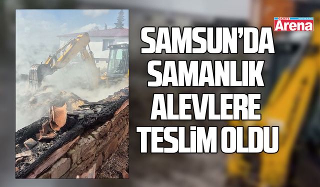 Samsun Kavak İlçesinde samanlık yangını