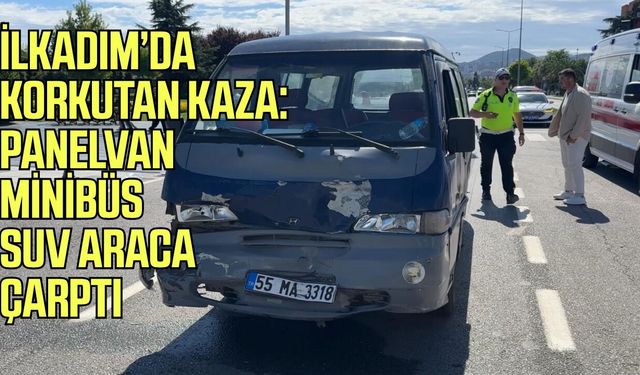 İlkadım’da panelvan minibüs ile SUV araç çarpıştı,1 yaralı!