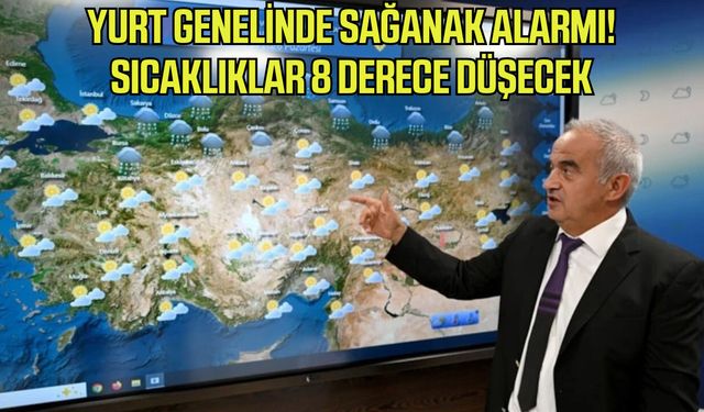 Yurt genelinde sağanak alarmı! Sıcaklıklar 8 derece düşecek