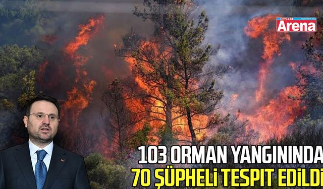 103 orman yangınında 70 şüpheli tespit edildi