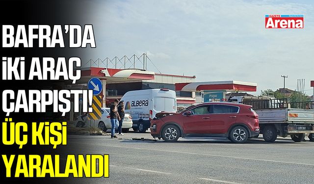 Samsun Bafra’da iki araç çarpıştı! 3 yaralı