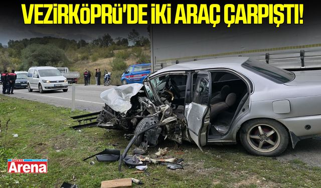 Vezirköprü'de iki araç çarpıştı! 2 yaralı