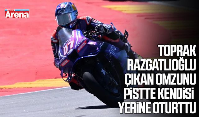 Toprak Razgatlıoğlu'ndan korkutan kaza! Çıkan omzunu pistte kendisi yerine oturttu