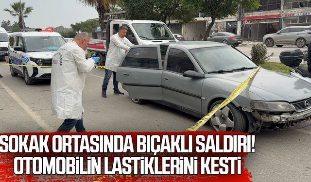 Samsun’da sokak ortasında bıçaklı saldırı! Otomobilin lastiklerini kesti