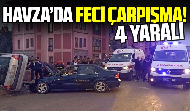 Samsun Havza’da feci çarpışma! 4 yaralı