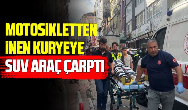 Samsun’da motosikletten inen kuryeye SUV araç çarptı
