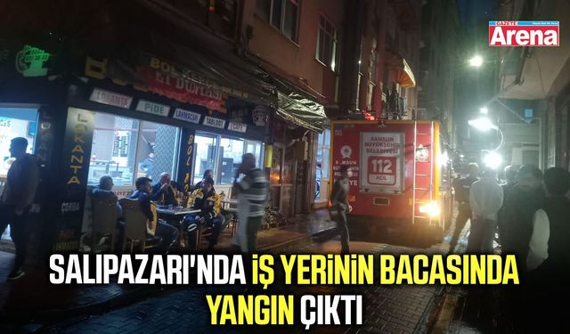 Salıpazarı'nda iş yerinin bacasında yangın