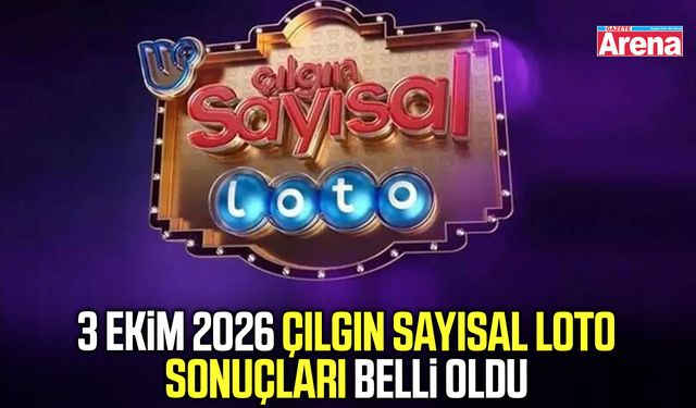 3 Ekim 2026 Çılgın Sayısal Loto sonuçları belli oldu