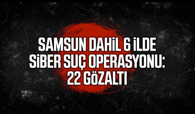 Samsun dahil 6 ilde siber suç operasyonu: 22 gözaltı