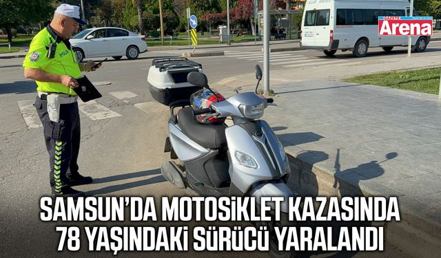 Samsun’da motosiklet kazasında 78 yaşındaki sürücü yaralandı