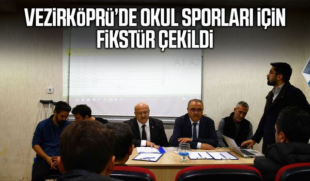 Samsun Vezirköprü’de okul sporları için fikstür çekildi