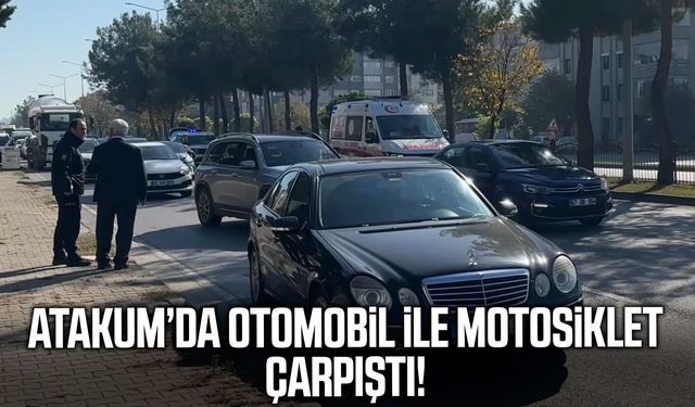 Atakum’da otomobil ile motosiklet çarpıştı!