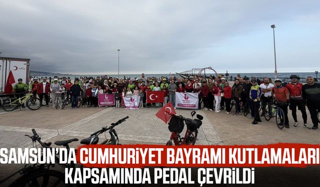 Samsun’da 29 Ekim kutlamaları kapsamında pedal çevrildi