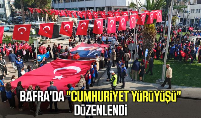 Bafra’da Cumhuriyet Yürüyüşü düzenlendi