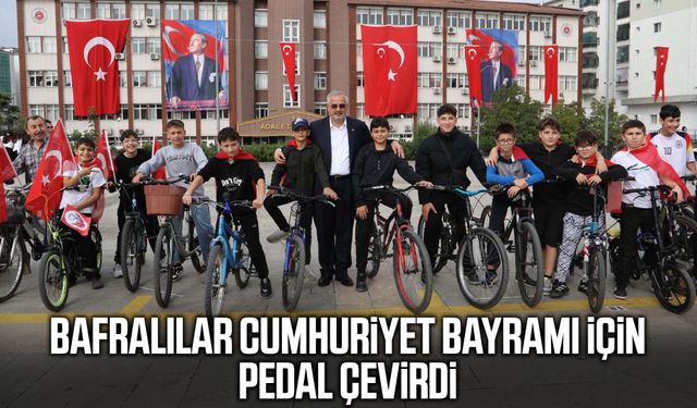 Bafralılar Cumhuriyet Bayramı için pedal çevirdi