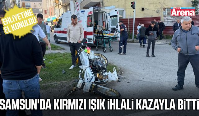 Samsun'da kırmızı ışık ihlali kazayla bitti