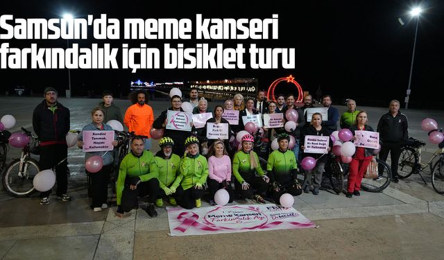 Samsun'da meme kanseri farkındalık için bisiklet turu