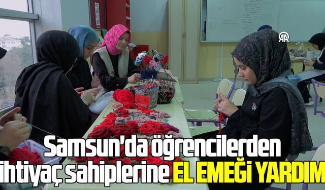 Samsun'da öğrencilerden ihtiyaç sahiplerine el emeği yardım
