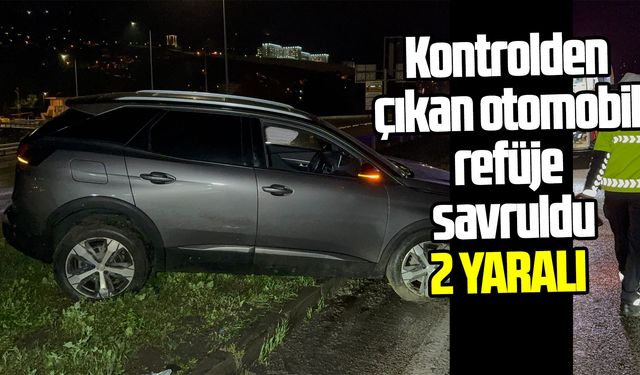 Samsun'da kontrolden çıkan otomobil refüje savruldu