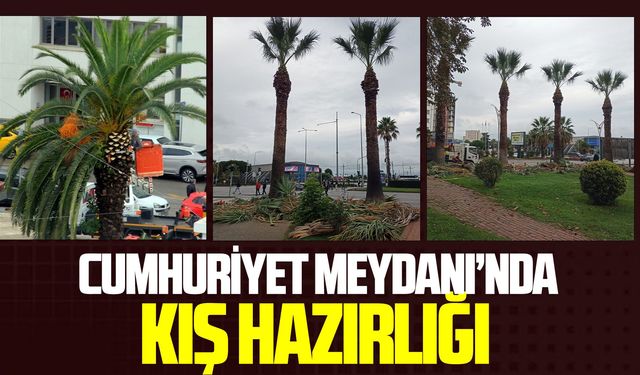 Samsun Cumhuriyet Meydanı’nda kış hazırlığı