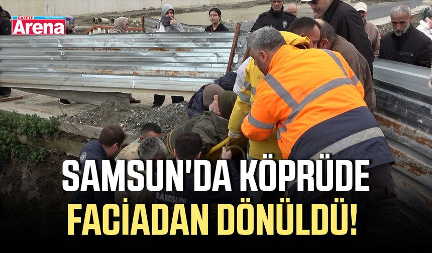 Samsun'da köprüde faciadan dönüldü! Bisikletiyle ırmağa uçtu