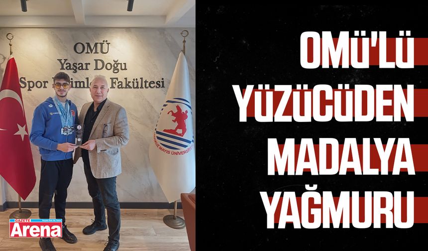 OMÜ'lü yüzücüden madalya yağmuru