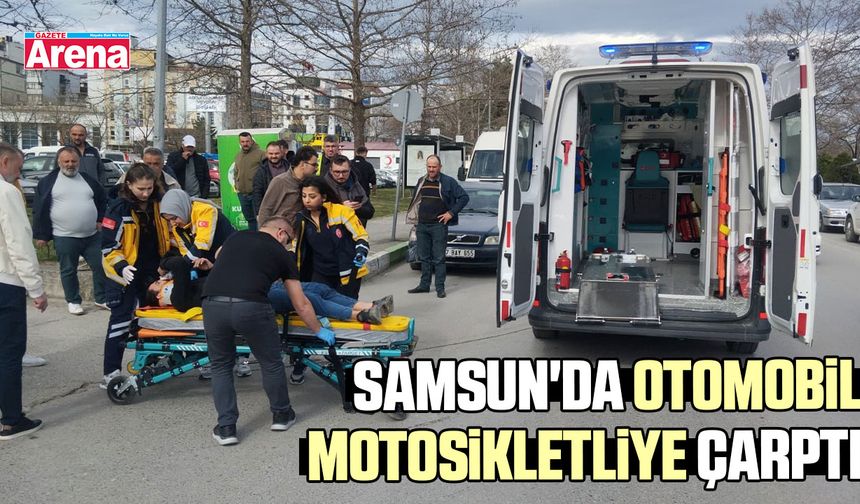 Samsun'da otomobil motosikletliye çarptı