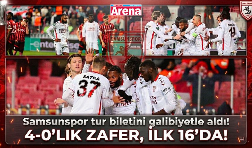 Samsunspor tur biletini galibiyetle aldı! Avrupa'da 4 gollü mesaj