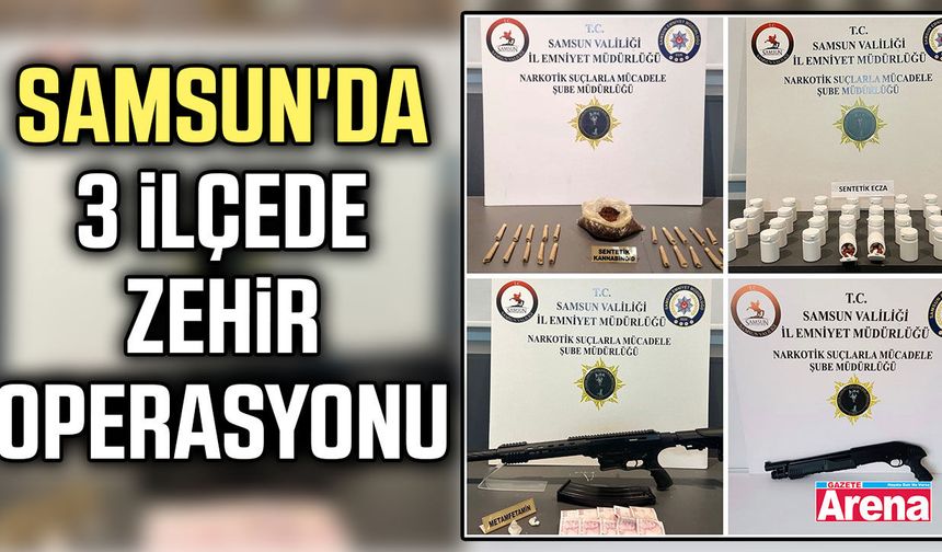 Samsun'da 3 ilçede zehir operasyonu