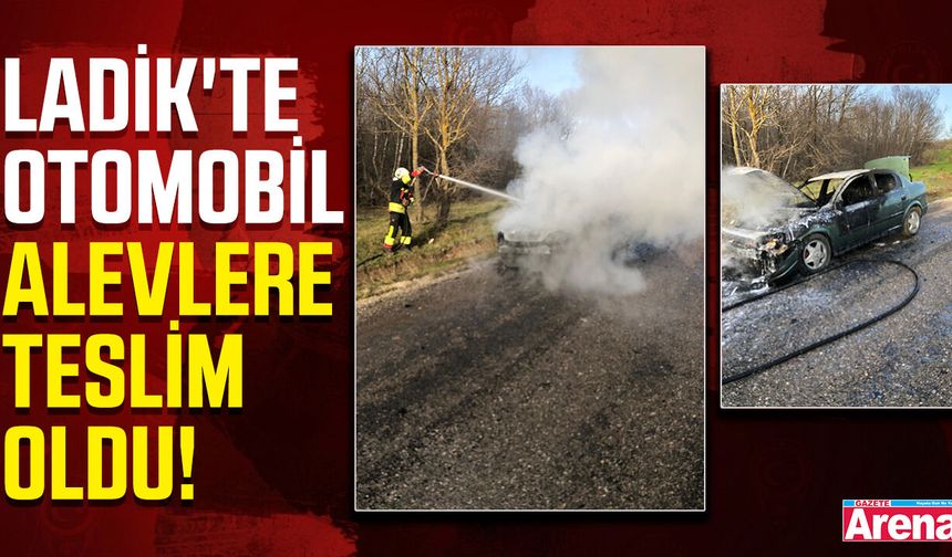 Ladik'te seyir halindeki otomobil alevlere teslim oldu!