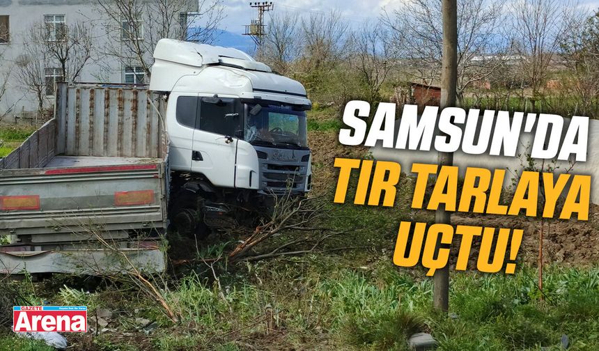 Samsun'da tır tarlaya uçtu!