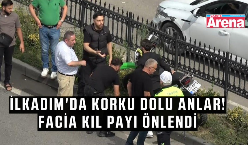 Samsun'da kaza! Motosiklet refüje savruldu