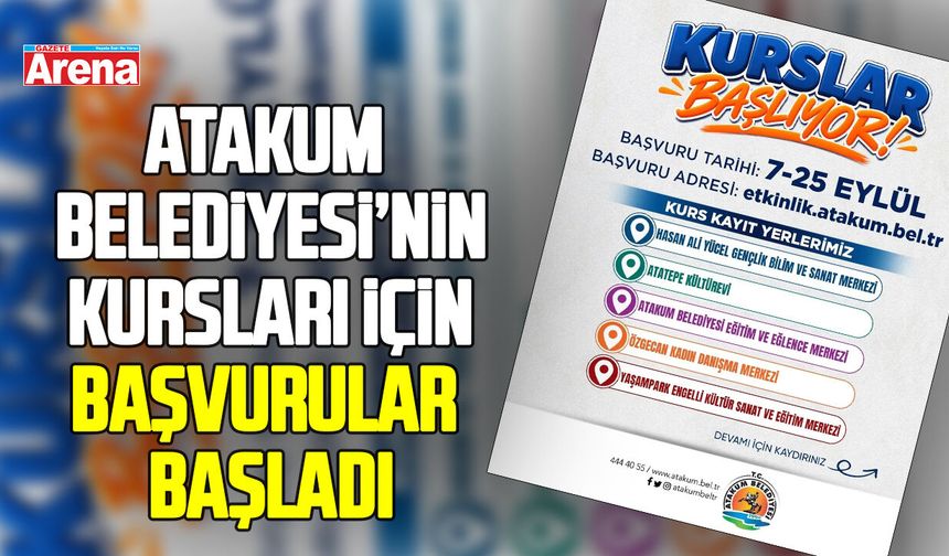 Atakum Belediyesi'nin kursları için başvurular başladı