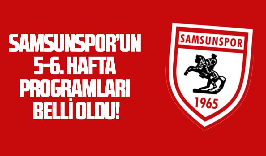 Samsunspor'un 5. ve 6. hafta programı belli oldu